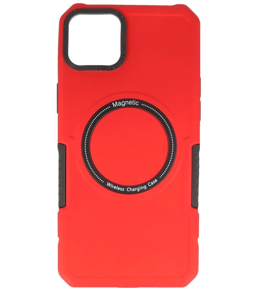 Coque de chargement magnétique pour iPhone 14 Plus Rouge