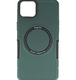 Funda de carga magnética para iPhone 14 Plus verde oscuro