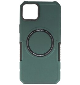 Custodia di ricarica magnetica per iPhone 14 Plus verde scuro