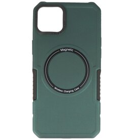 Funda de carga magnética para iPhone 14 Plus verde oscuro