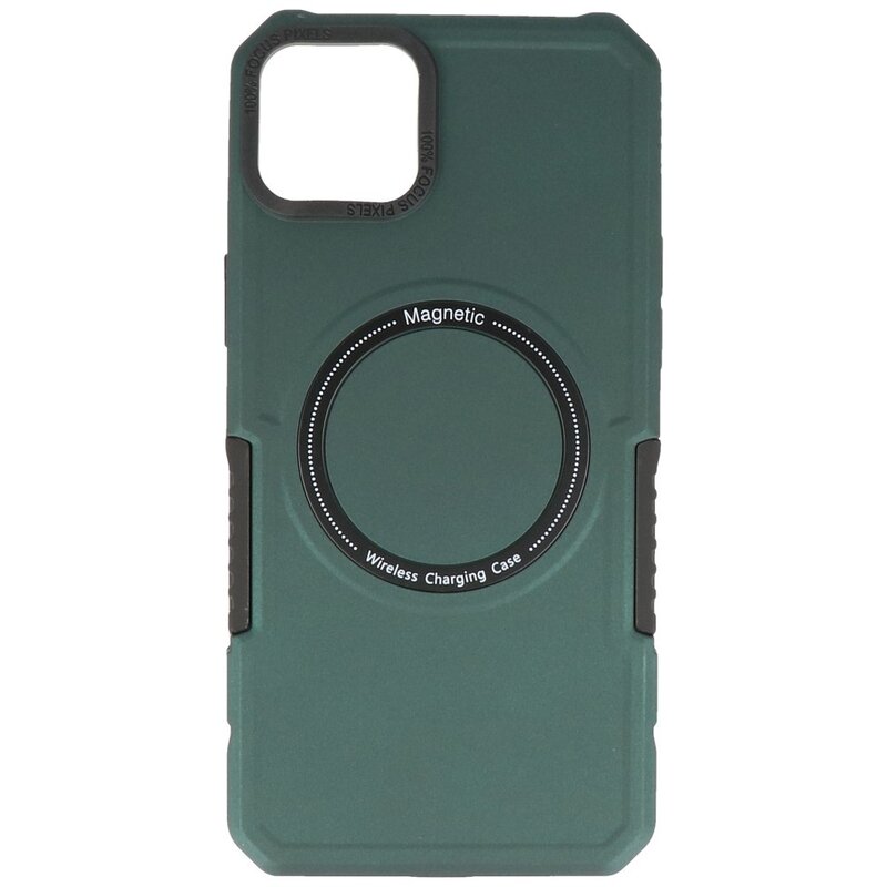 Coque de chargement magnétique pour iPhone 14 Plus Vert foncé