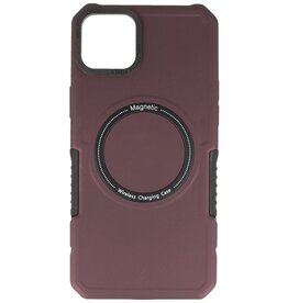 Estuche de carga magnético para iPhone 14 Plus Rojo burdeos