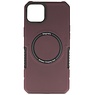 Coque de Charge Magnétique pour iPhone 14 Plus Rouge Bordeaux