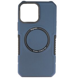 Funda de carga magnética para iPhone 14 Pro Max azul marino