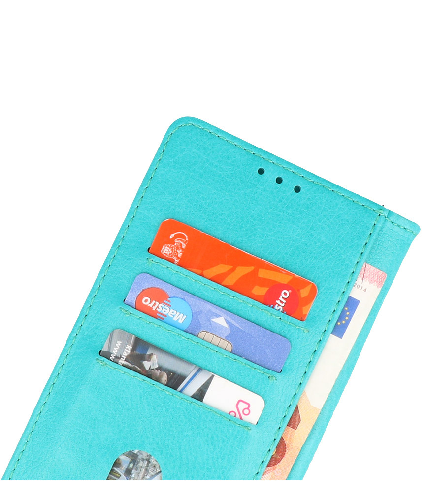 Bookstyle Wallet Cases Cover pour Oppo A98 5G Vert