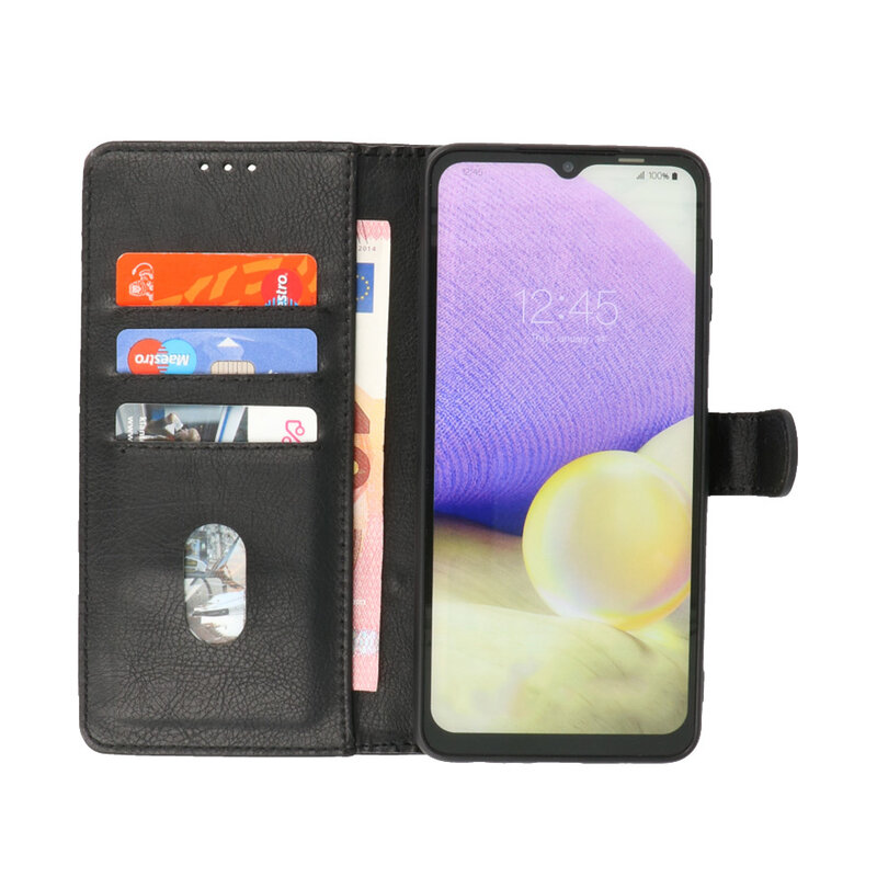 Bookstyle Wallet Cases Cover für Google Pixel 7A Schwarz