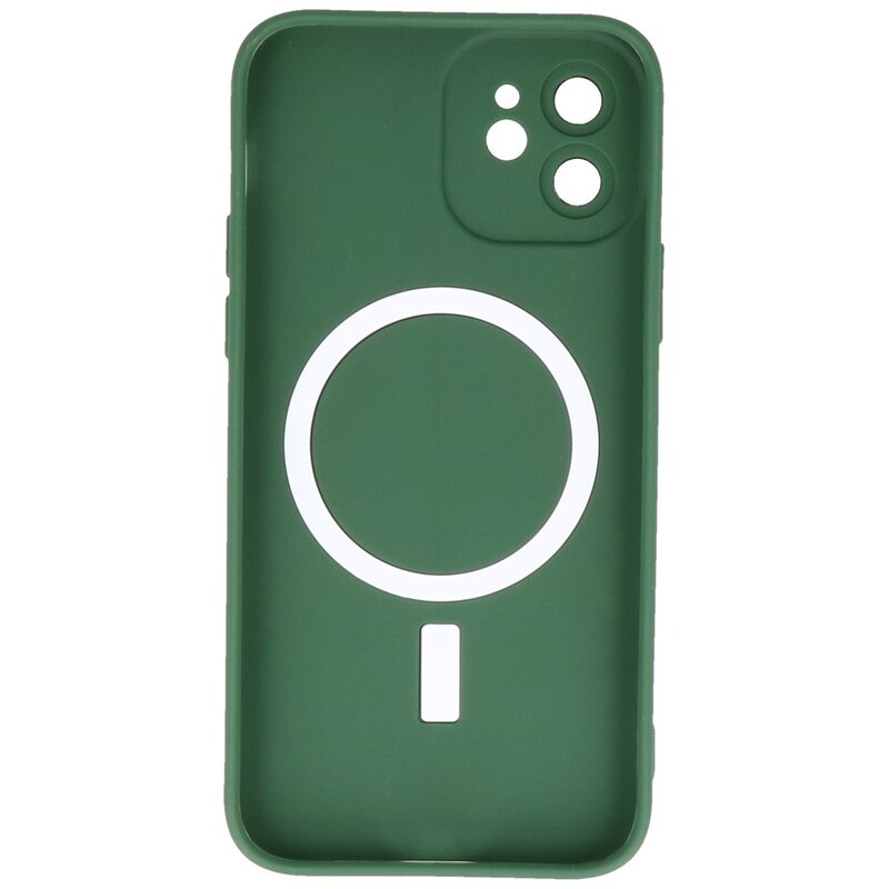 MagSafe Hoesje met Camera Beschermer voor iPhone 12 Donker Groen