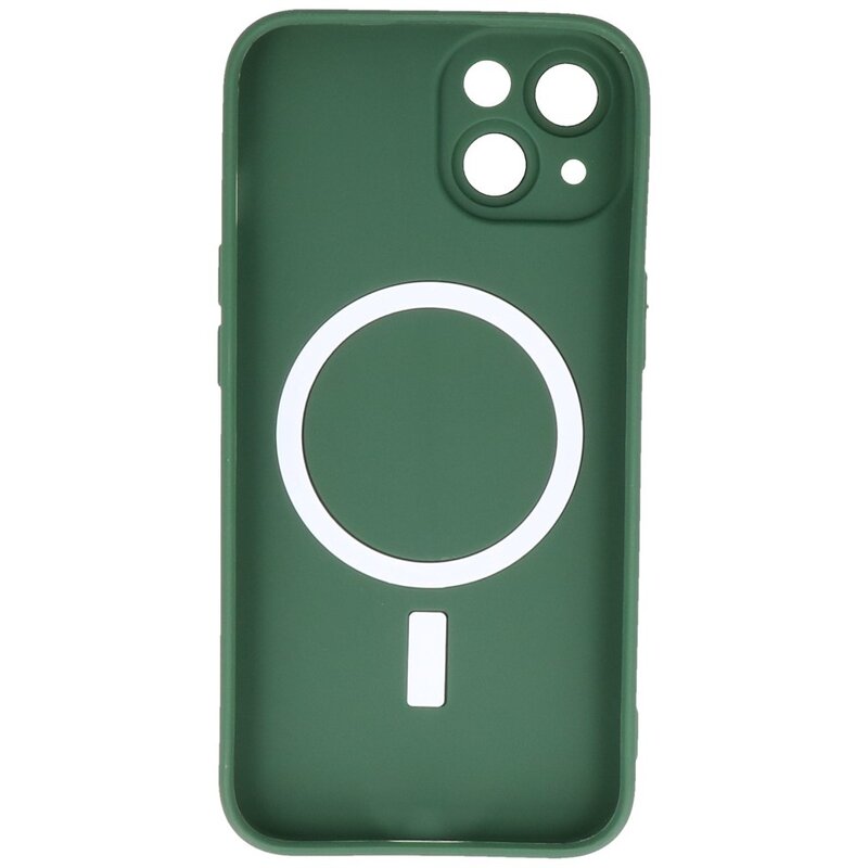 MagSafe Hoesje met Camera Beschermer voor iPhone 14 Plus Donker Groen