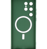 Coque MagSafe pour Samsung Galaxy S22 Ultra Vert Foncé