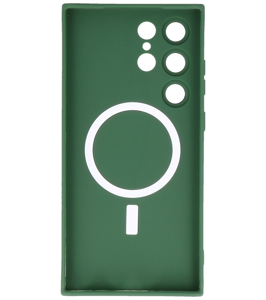 Coque MagSafe pour Samsung Galaxy S22 Ultra Vert Foncé