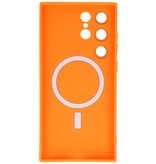 MagSafe Hoesje met Camera Beschermer voor Samsung Galaxy S23 Ultra Oranje