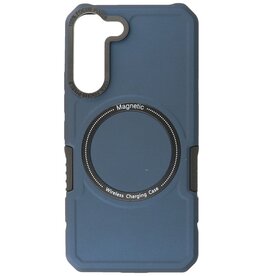 Estuche de carga magnética para Samsung Galaxy S21 azul marino