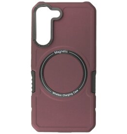 Custodia di ricarica magnetica per Samsung Galaxy S21 rosso bordeaux