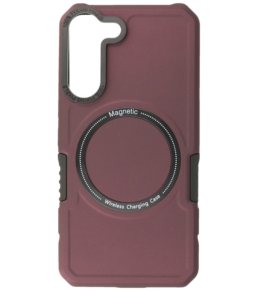 Coque de Charge Magnétique pour Samsung Galaxy S21 Rouge Bordeaux