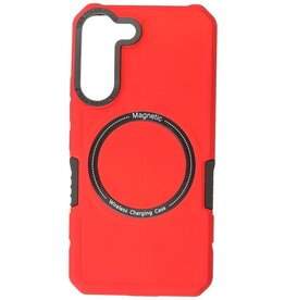 Custodia di ricarica magnetica per Samsung Galaxy S21 FE rossa