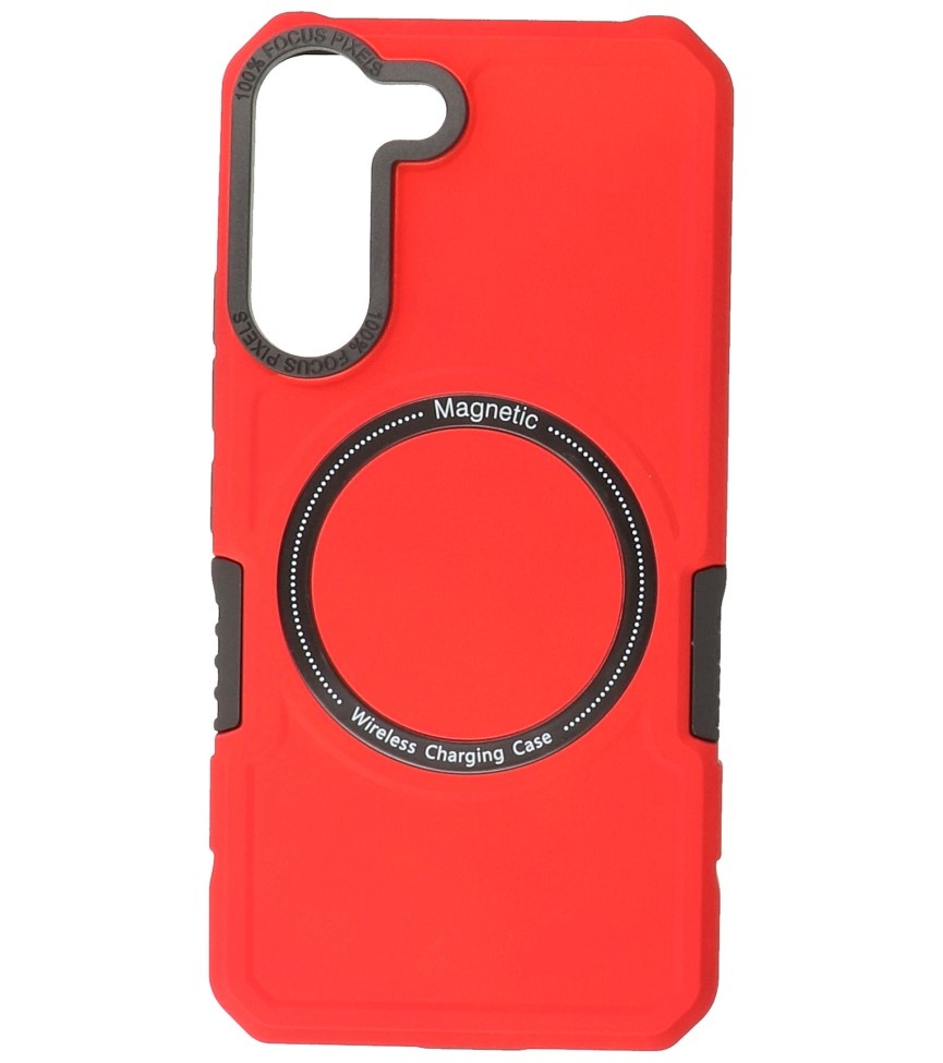Coque de charge magnétique pour Samsung Galaxy S21 FE Rouge
