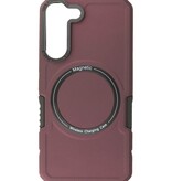 Coque de Charge Magnétique pour Samsung Galaxy S21 FE Rouge Bordeaux