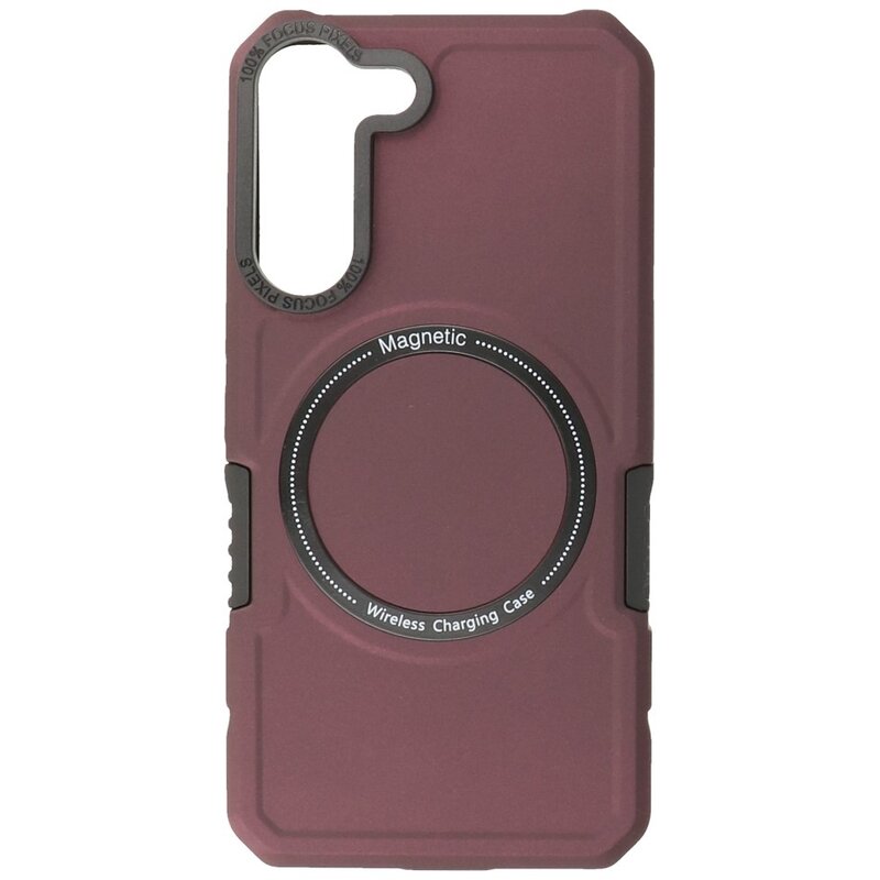 Magnetisk opladningsetui til Samsung Galaxy S21 FE Burgundy Red