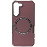 Custodia di ricarica magnetica per Samsung Galaxy S21 FE rosso bordeaux