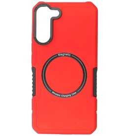 Coque de charge magnétique pour Samsung Galaxy S21 Plus Rouge