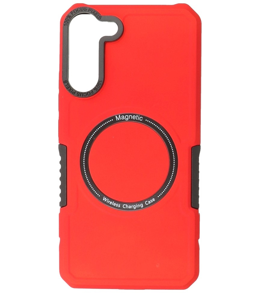 Custodia di ricarica magnetica per Samsung Galaxy S21 Plus rossa
