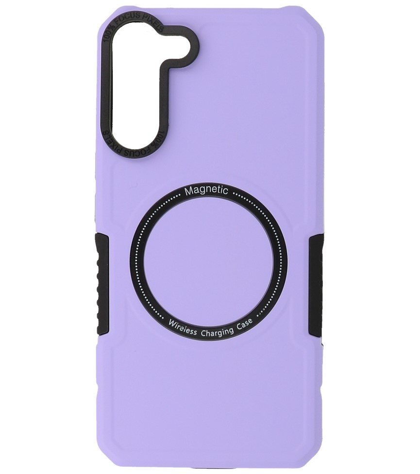 Estuche de carga magnética para Samsung Galaxy S21 Plus Púrpura
