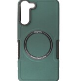 Coque de charge magnétique pour Samsung Galaxy S21 Plus Vert foncé