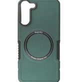 Estuche de carga magnética para Samsung Galaxy S21 Plus verde oscuro