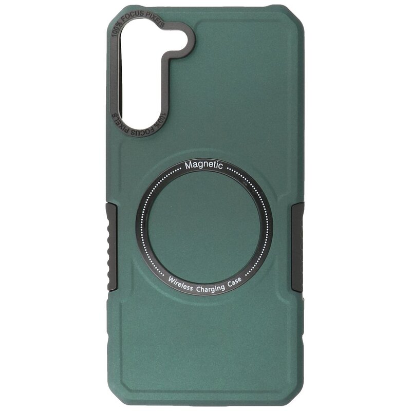Estuche de carga magnética para Samsung Galaxy S21 Plus verde oscuro