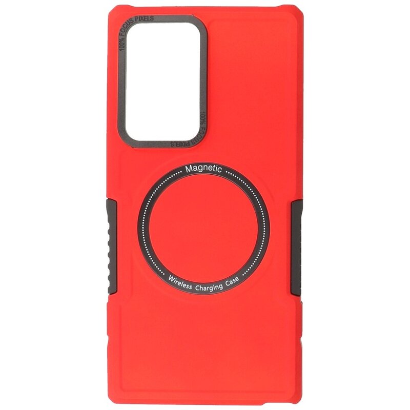 Magnetic Charging Case voor Samsung Galaxy S21 Ultra Rood