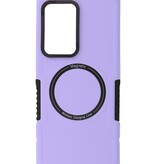 Magnetic Charging Case voor Samsung Galaxy S21 Ultra Purple