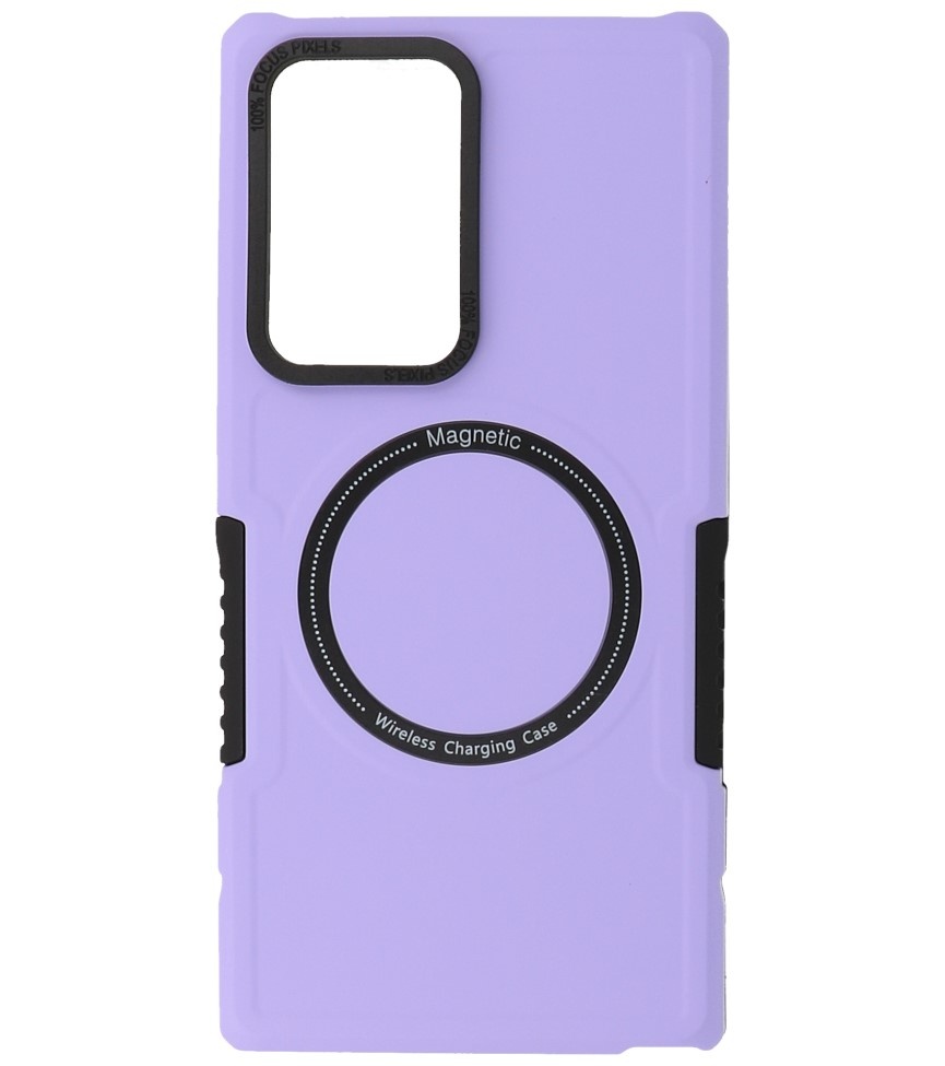 Magnetic Charging Case voor Samsung Galaxy S21 Ultra Purple