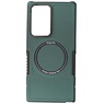 Coque de charge magnétique pour Samsung Galaxy S21 Ultra vert foncé