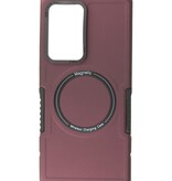 Magnetic Charging Case for Samsung Galaxy S21 Ultra Burgundy Red