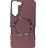 Magnetic Charging Case voor Samsung Galaxy S22 Bordeaux Rood