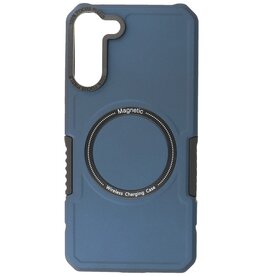 Funda de carga magnética para Samsung Galaxy S22 Plus azul marino