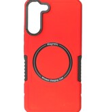 Custodia di ricarica magnetica per Samsung Galaxy S22 Plus rossa