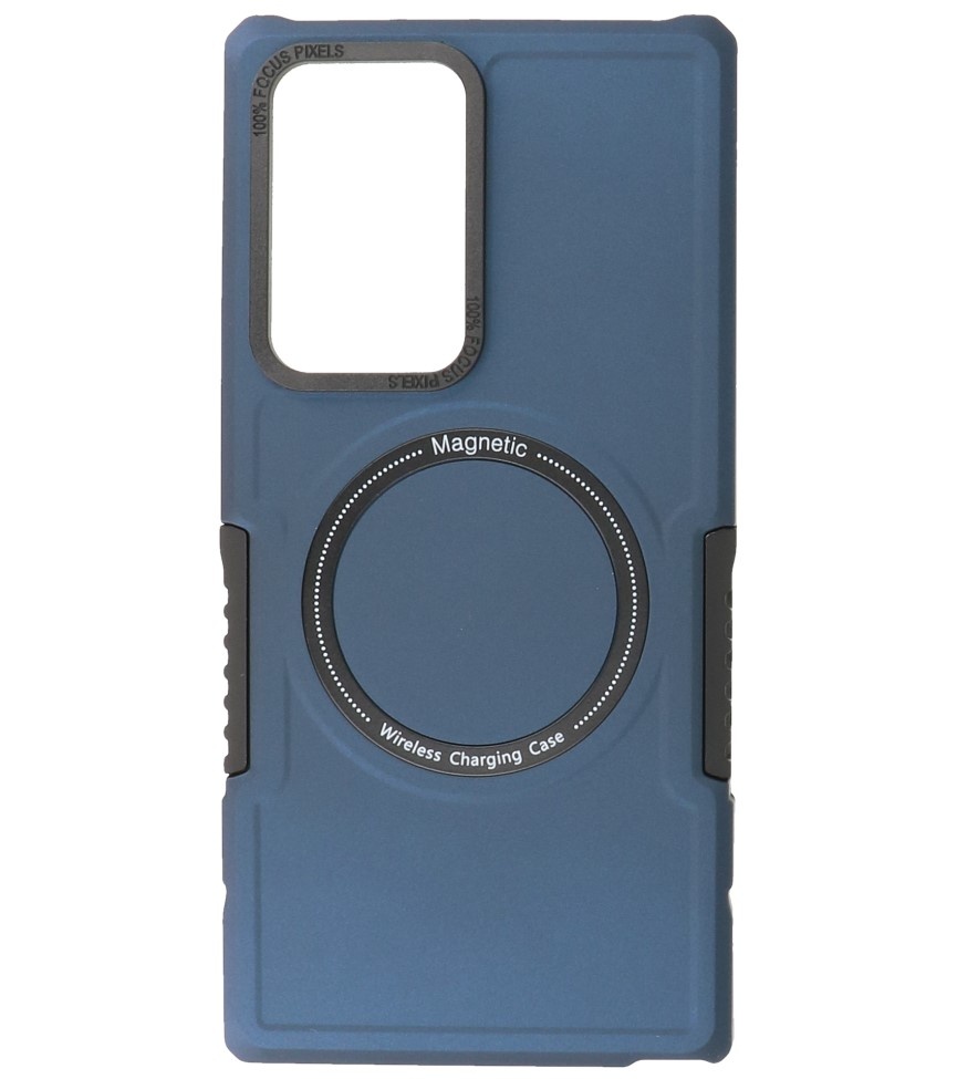 Magnetic Charging Case voor Samsung Galaxy S22 Ultra Navy