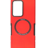Custodia di ricarica magnetica per Samsung Galaxy S22 Ultra rossa
