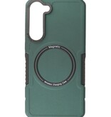 Custodia di ricarica magnetica per Samsung Galaxy S23 verde scuro