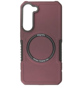 Coque de Charge Magnétique pour Samsung Galaxy S23 Rouge Bordeaux