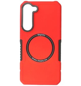 Custodia di ricarica magnetica per Samsung Galaxy S23 Plus rossa