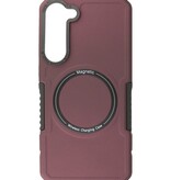 Coque de charge magnétique pour Samsung Galaxy S23 Plus Rouge bordeaux