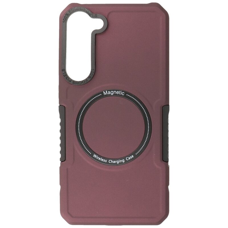 Coque de charge magnétique pour Samsung Galaxy S23 Plus Rouge bordeaux
