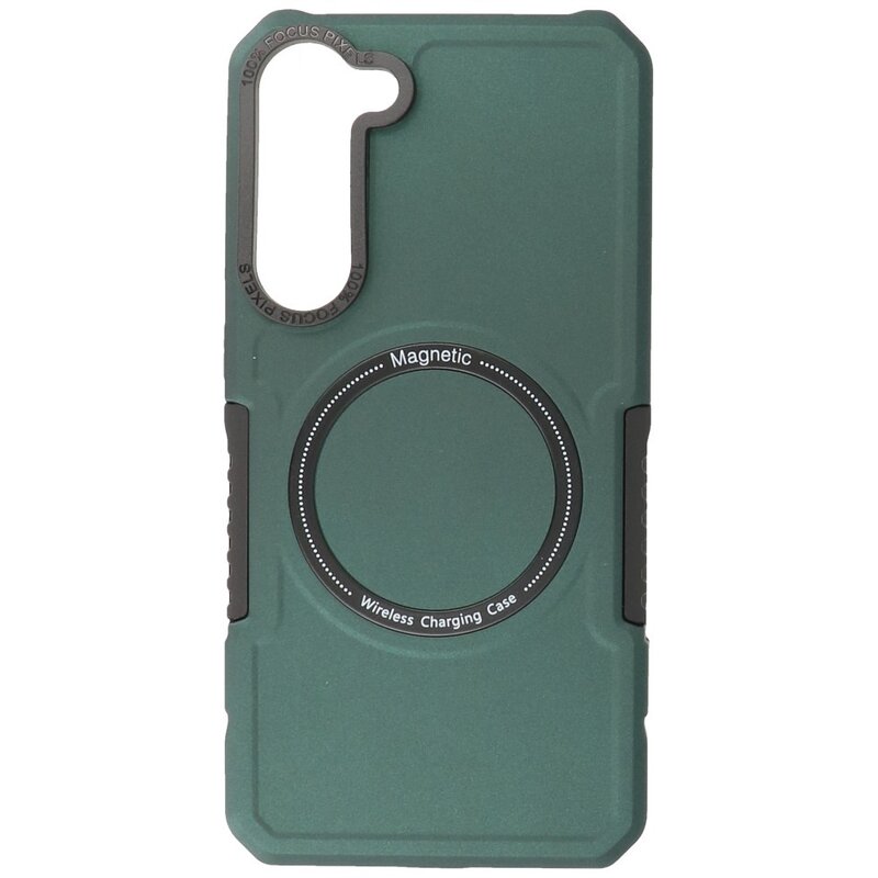 Coque de charge magnétique pour Samsung Galaxy S23 Plus Vert foncé
