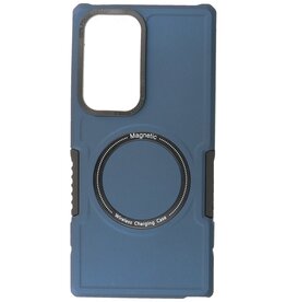 Magnetic Charging Case voor Samsung Galaxy S23 Ultra Navy