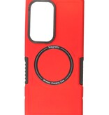 Magnetic Charging Case voor Samsung Galaxy S23 Ultra Rood