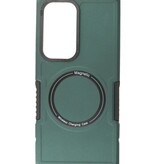 Coque de charge magnétique pour Samsung Galaxy S23 Ultra vert foncé