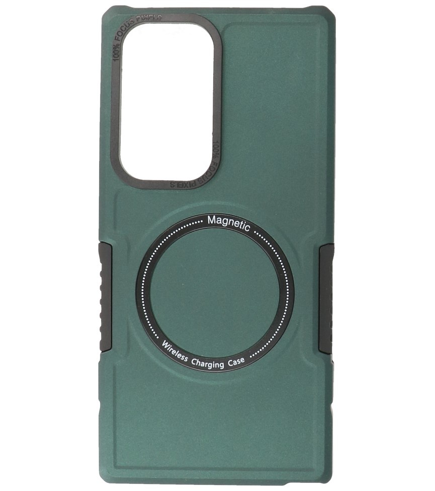 Custodia di ricarica magnetica per Samsung Galaxy S23 Ultra Dark Green