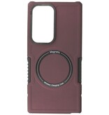 Funda de carga magnética para Samsung Galaxy S23 Ultra Rojo Burdeos